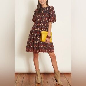 Sea New York Francesca Tiered Floral Print Dress in Size 2